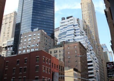 A City Street With Tall Buildings